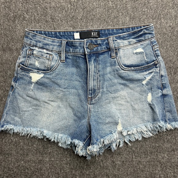 Kut from the Kloth Pants - Kut from the Kloth Jane High Rise Denim Short Women Sz 2 Blue Distressed Summer